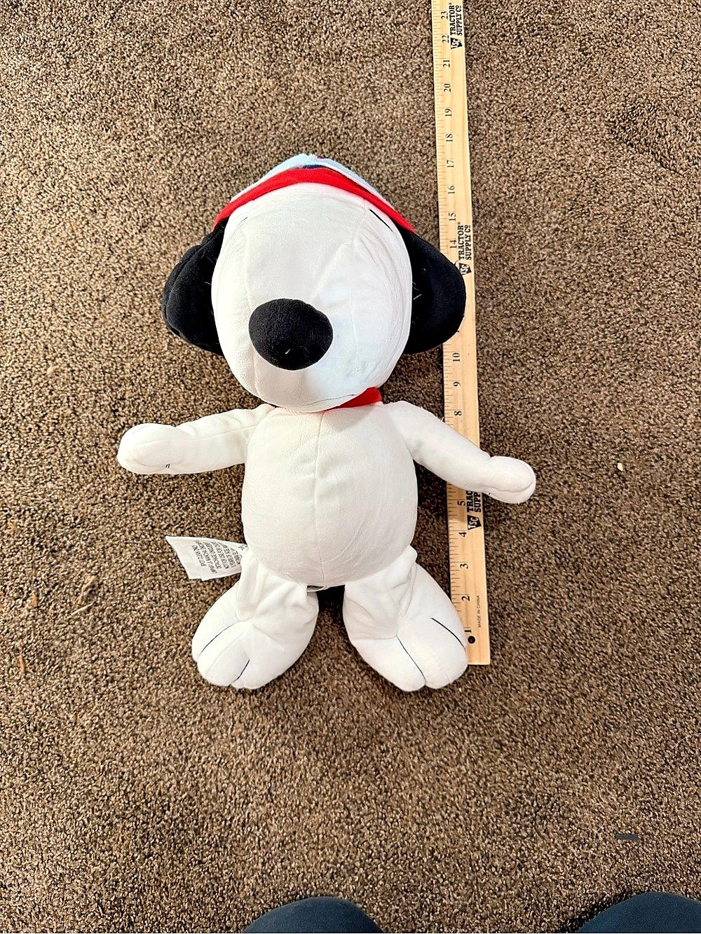 Peanuts Snoopy Aviator Plush Toy Blue Hat